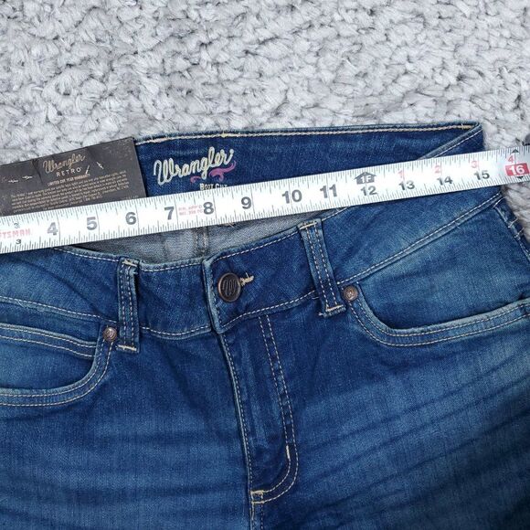 Wrangler Tall Retro Mae Mid Rise Bootcut Jeans Dark Wash Blue 9/30 x 36 Long - Picture 7 of 10